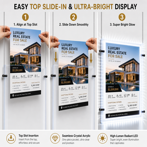 Équipement publicitaire HD Real Estate : Panneau suspendu, Boîte à lumière publicitaire, Panneau en acrylique cristallin, Boîte à lumière en acrylique - Product Image 6