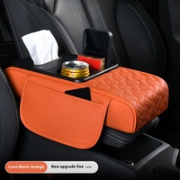 Pratique multifonctionnel usine cuir ABS cheveux raides voiture accoudoir boîte de rangement avec porte-gobelet à eau avant stockage de tasse