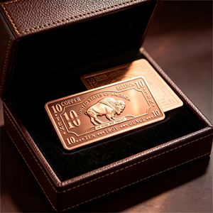 Barre de cuivre pur Buffalo vintage américaine de 10 oz, lingot de cuivre massif pour cadeaux clients - Product Image 4
