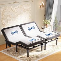 Cadre de lit métallique ergonomique moderne, pleine taille, extensible et réglable, avec télécommande sans fil, inclinaison indépendante de la tête et des pieds, pliable