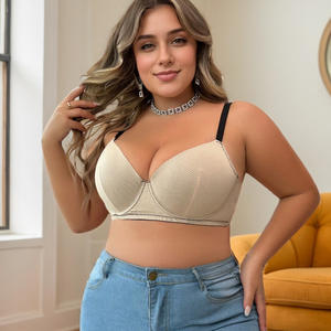 Para <span class=keywords><strong>Amazon</strong></span> New Plus Size Sujetador sin costuras con aros Cómodo cierre frontal Transpirable Todos los días Sujetador push-up Fuente sólida - Product Image 3