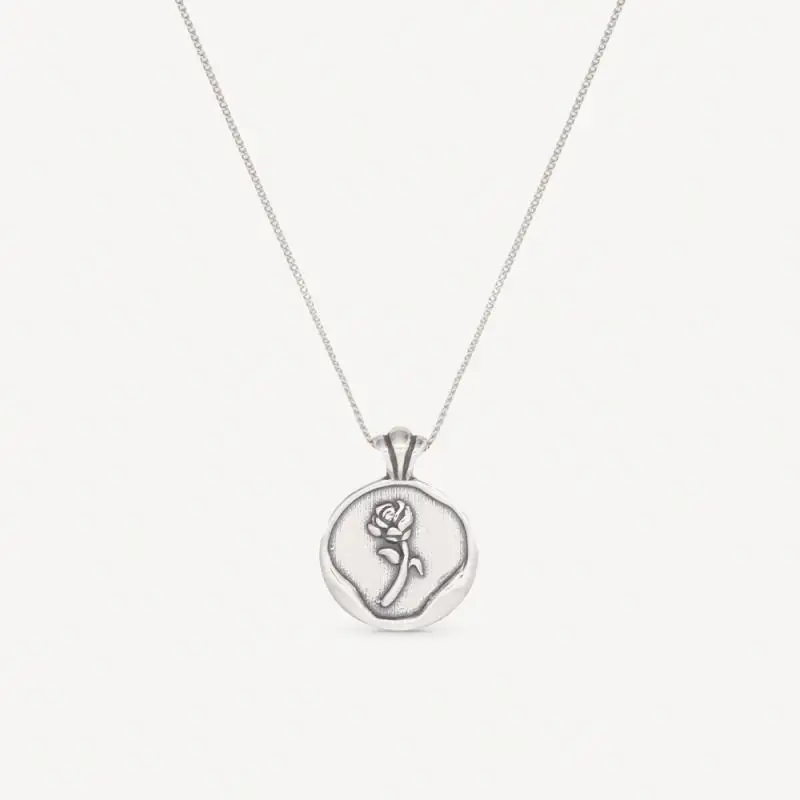 Серебряное ожерелье с кулоном в виде розы от Криса апреля, серебряное ожерелье-цепочка из стерлингового серебра 925 пробы