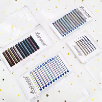 Extensions de cils à paillettes bleues de couleur rose vert noir jaune vente en gros en vrac