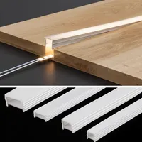 Ruban LED néon fin pour étagères et armoires de cuisine, bande de silicone flexible 6/8 mm, diffuseur de canal LED, couverture de ruban souple, lampe à ruban