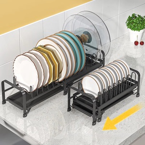 Escurridor de Platos Extensible de Metal de una Sola Capa <span class=keywords><strong>para</strong></span> Cocina, Almacenamiento de Platos y Tazones con Diseño Telescópico - Product Image 1