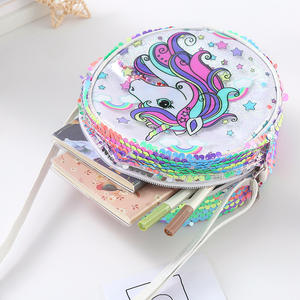 PVC Round Baby Cartoon School Unicorn Diagonal Bag Children's Coin <strong>Purse</strong> - Product Image 2