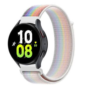 Tali <span class=keywords><strong>Loop</strong></span> nilon untuk Samsung Galaxy Watch 4/5/6/7 20/22mm kain bernapas bahan kompatibel dengan Untuk Huawei tali Garmin - Product Image 2