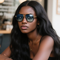 Luxueux nouvelle mode classique affaires Style lunettes de soleil pour hommes femmes haute qualité or Anti-éblouissement pour la photographie de rue voyage