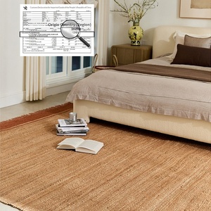 Klebefreier Natürlicher Jute-Teppich Handgewebter Vintage-Stil Wohnzimmer Sofa Couchtisch Bodenmatte Bettvorleger Gästehäuser - Product Image 4