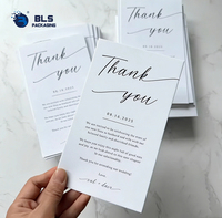 Cartes de remerciement personnalisées en gros avec logo, cartes de vœux minimalistes blanches pour mariage, inserts d'emballage pour petites entreprises