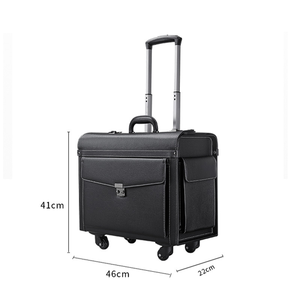 Maleta de vuelo de capitán azafata de 18 pulgadas con ruedas giratorias, equipo de embarque de negocios de <span class=keywords><strong>abogado</strong></span>, caja de dinero, equipaje de barra de tracción - Product Image 3