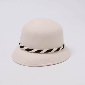 Japanese Minimalist Wool Bucket <strong>Hat</strong> Women Contrast Webbing Fisherman Face Slimming Elegant Designer Autumn <strong>Winter</strong> - Product Image 5