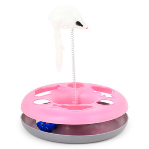 Eco-Friendly Pet <b>Cat</b> Training <b>Toy</b> Moving Mouse Spring Play Ball Turntable round Disk Supply - Product Image 1
