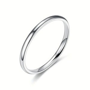 Q598 Anello Nuziale Geometrico in Acciaio Inossidabile Placcato Oro Rosa, Anello di Fidanzamento Unisex dal Design Semplice, Anelli alla Moda - Product Image 2