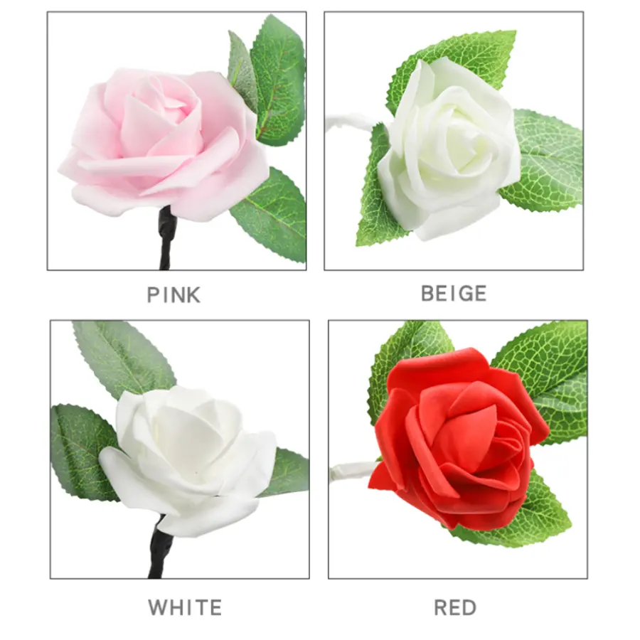 großhandel Valentinstag Dekoration Rose Tischlicht rose künstliche Blume Baumlicht 3 AA Akkusbetriebene Rose Baum Lichter