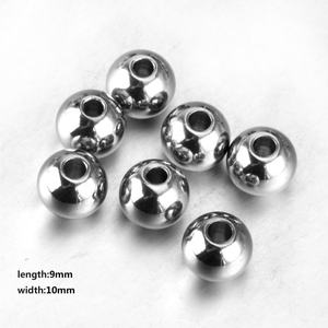 Ason 100 Piezas de Cuentas Espaciadoras de Acero Inoxidable para Hacer Joyas, Redondas Plateadas/Doradas de 9*10MM, Accesorios para Pulseras y Collares DIY - Product Image 4