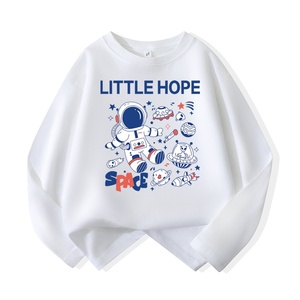 Moda Marca 2024 Primavera Outono Estilo Infantil Cool Boy Astronauta T-shirt de manga comprida Elegante Camisa Base O Pescoço Dos Desenhos Animados Puro - Product Image 6