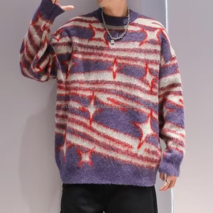Pull Jacquard Étoilé Homme Femme Automne Hiver Style Décontracté Tendance Street Hip Hop Ample Tricoté - Product Image 5