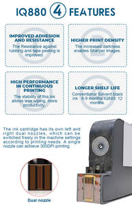 Vente en gros d'une polyvalence et d'une adaptabilité supérieures <span class=keywords><strong>Cartouche</strong></span> d'<span class=keywords><strong>encre</strong></span> Iq880 <span class=keywords><strong>Cartouche</strong></span> d'<span class=keywords><strong>encre</strong></span> à solvant d'origine pour imprimante - Product Image 6