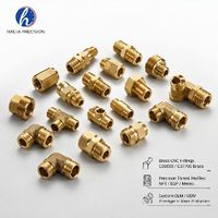Raccord coudé en T à barbillon pour collecteur en cuivre et laiton, usiné CNC par électroérosion à fil, débavuré, homologué pression, fabricant OEM