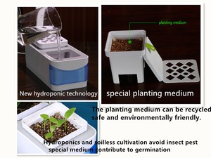 Maceta inteligente hidropónica para jardín, interior, <span class=keywords><strong>con</strong></span> <span class=keywords><strong>luz</strong></span> LED para cultivo - Product Image 3