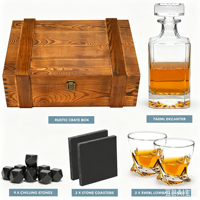 Ensemble de carafe à whisky de luxe en verre, kit cadeau avec pierres à whisky, sous-verre, pinces et verres en cristal pour whisky, bourbon, brandy