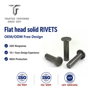 Rivetti piatti in rame TianFang per piastre guarnizioni freni, finitura lucida, <span class=keywords><strong>dimensioni</strong></span> personalizzate e controllo qualità ISO9001 - Product Image 1
