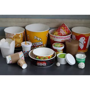 Popcorn Bowl Plastic Container Movie Theater PP Bucket 2.5L Round Plastic Packaging Popcorn Bucket