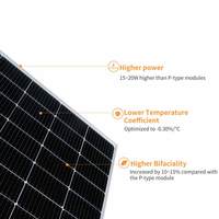 Panneau solaire certifié IEC TUV 500W 550W 590W TOPCon Bifacial Type N pour système d'alimentation domestique hors réseau