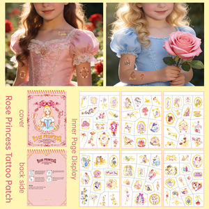 Libro di Adesivi per Tatuaggi Temporanei a Trasferimento d'Acqua - Tatuaggi Metallici Floreali per Festival e Body Art - Product Image 2