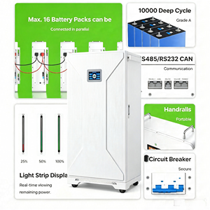 Batería LiFePO4 de 51.2V 48V <span class=keywords><strong>ASEC</strong></span> 305Ah 15kWh con Caja, Montaje en Pared, Ruedas, Protección IP55, Modelo Todo en Uno T30, Fuera de Red, 10-20kW - Product Image 1