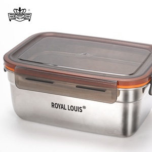Royal Louis <strong>Stainless</strong> <strong>Steel</strong> Insulated Bento Box Leakproof Modern Food Storage <strong>Container</strong> with Plastic <strong>lid</strong> for Kitchen Camping