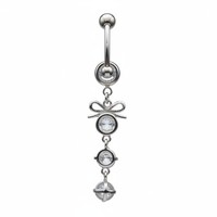 Bijou d'oreille en acier chirurgical HGC 316L avec zircon pour nombril