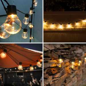 <span class=keywords><strong>Guirlande</strong></span> lumineuse <span class=keywords><strong>solaire</strong></span> extérieure étanche 8,7 m 25 <span class=keywords><strong>LED</strong></span> G40 pour mariages, patios, jardins et décorations de Noël - Product Image 5