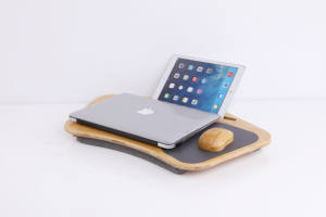 สินค้ามาใหม่โต๊ะแล็ปท็อปแบบพกพาโต๊ะหมอนนุ่มพร้อมที่จับโต๊ะไม้ไผ่วางบนตักสำหรับวางแผ่นและที่วางโทรศัพท์ - Product Image 5