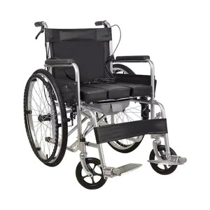 Fauteuil roulant manuel pliable WISHMED avec siège toilette pour personnes âgées, aide à la mobilité - Product Image 1