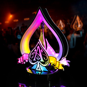 Porte-bouteilles en acrylique éclairé par LED, motif As de Pique, pour décoration de fête, bar, KTV - Product Image 1