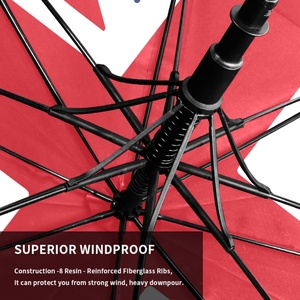 High Quality OEM Portable Semi-<b>Automatic</b> Close Golf <b>Umbrella</b> Vent Pongee Glass Fiber Ribs 130cm Open Diameter for Outdoor Rain - Product Image 5
