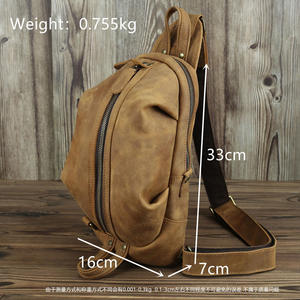 Sac bandoulière rétro en cuir Crazy Horse Andong pour homme, sac à bandoulière en cuir de vachette grande capacité, sac à main pour homme - Product Image 3