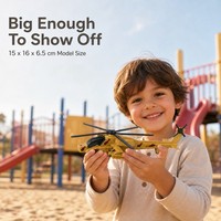 Modèle d'hélicoptère en alliage pour enfants, jouet militaire moulé sous pression avec fonction de recul à inertie, coffret cadeau pour garçons et filles