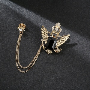 Hot Bán Vương Miện Đại Bàng Đá Quý Màu Đen Chuỗi Trâm Nhiều Màu Đá Quý Người Đàn Ông Của Cổ Điển <span class=keywords><strong>Corsage</strong></span> - Product Image 1