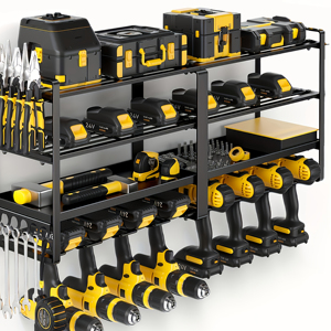Organisateur d'outils électriques avec station de <span class=keywords><strong>charge</strong></span>, support de perceuse mural, <span class=keywords><strong>étagère</strong></span>s de rangement pour garage, organisateur mural robuste à vendre - Product Image 2