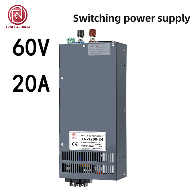 Industrial Equipment Motor Power Supply with 1200W High Power, 60V, 20A