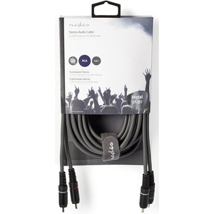 Cable de Audio Estéreo Nedis de 5m, 2x RCA Macho, Niquelado - Product Image 3