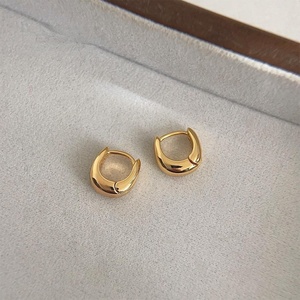 Orecchini a Perno Geometrici Ovali in Rame Placcato Oro 18K, Stile Lusso Leggero Francese, Modello <span class=keywords><strong>Earcuff</strong></span> Spesso - Product Image 6