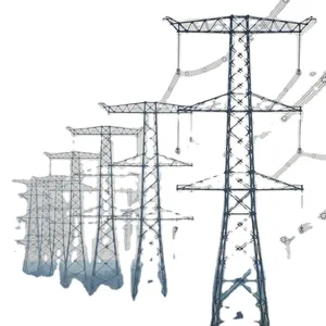 triangular octagonal galvanized electric 33kv transmission line steel pole tower