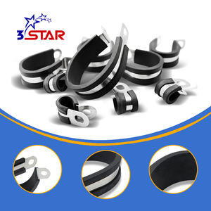 Kauçuk astarlı boru kelepçe 6mm 8mm 10mm 304 paslanmaz çelik <span class=keywords><strong>P</strong></span> hortum klipsi - Product Image 2