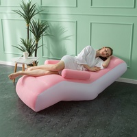 Canapé gonflable inclinable pliable et facile à transporter avec coussin intégré et pompe, personnalisable pour salon, usage extérieur, camping