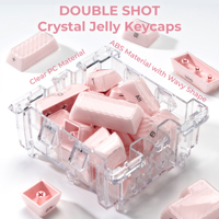 XVX Keycaps OEM Pink Magic Wave Series Double Shot Inner-Ripple PC Keycap Set (136 touches) MX Switches Compatible ANSI Mécanique