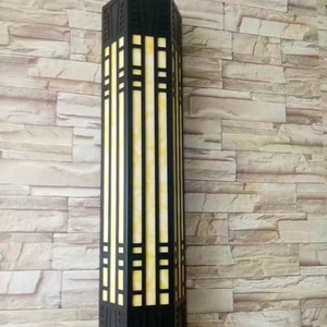 Applique murale en acier inoxydable E27 LED au design moderne avec abat-jour jaune - Product Image 2